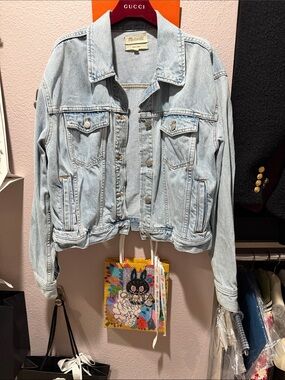 Madewell Light Blue Boxy-Crop Denim Jacket